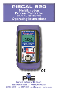 Thumbnail of document Manual - 820 Multifunction Process Calibrator